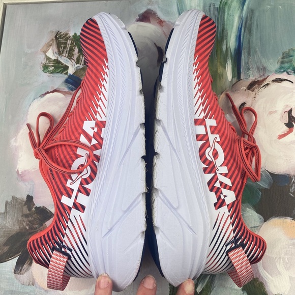 Hoka One One Rincon 2 Running Shoes Fiesta Turkish White Size 10 - Picture 8 of 13